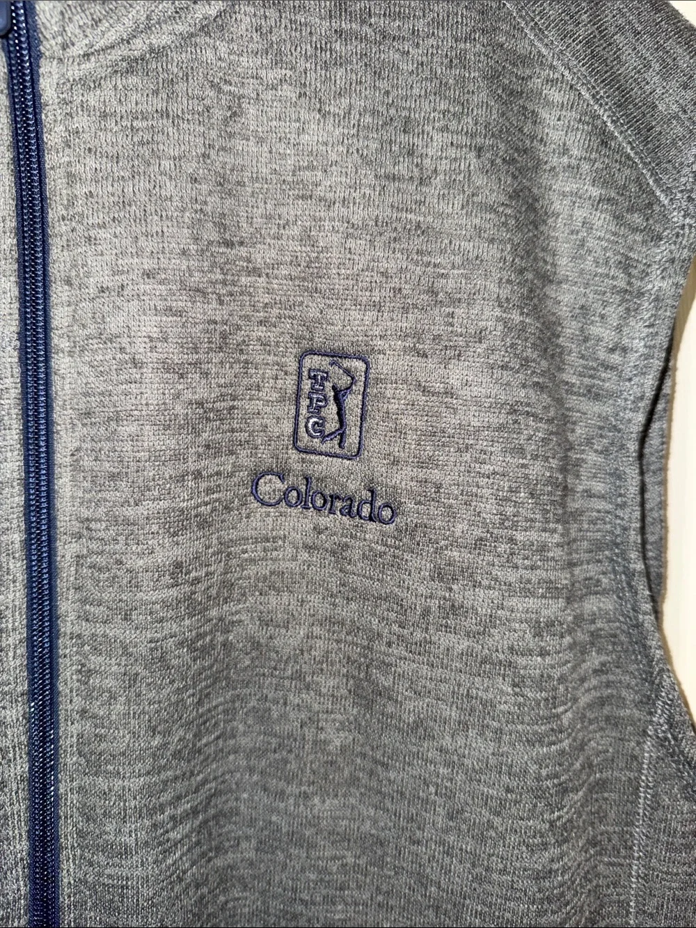 johnnie-O‎ Gray Full-Zip Fleece Vest with TPC Colorado Embroidery